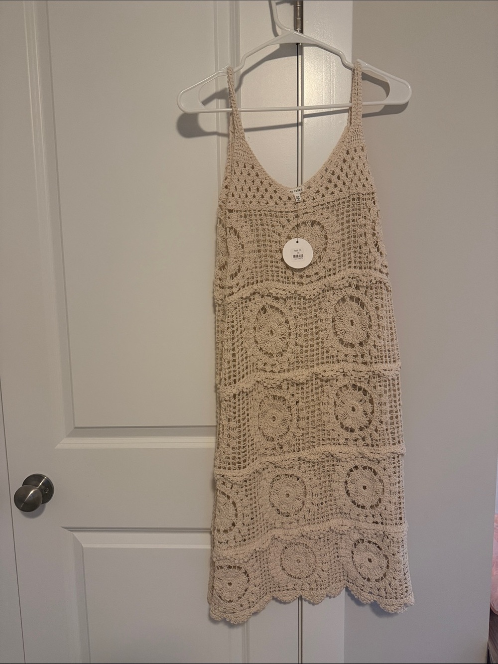 En Crème Cream Crochet Midi Dress